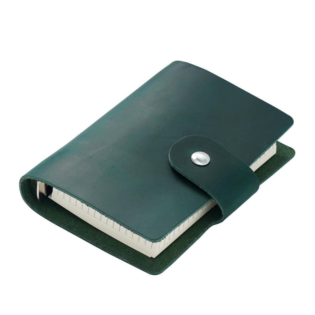 Caderno de Bolso A8 em Couro Genuíno - Fofo, Portátil, Diário/Agenda de Folhas Soltas.