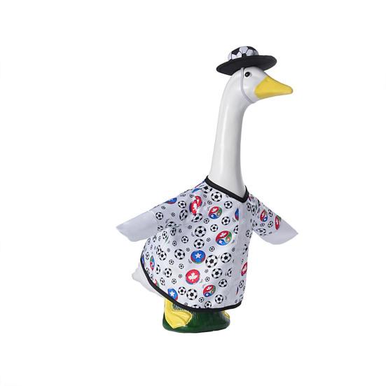 Fußball-Gans-Outfit für 23 Zoll Porzellan-Gans-Statue Fußball-Spieltag Gans Kleidung und Hut Set für Außenbereich Terrasse Rasen Hof Dekoration