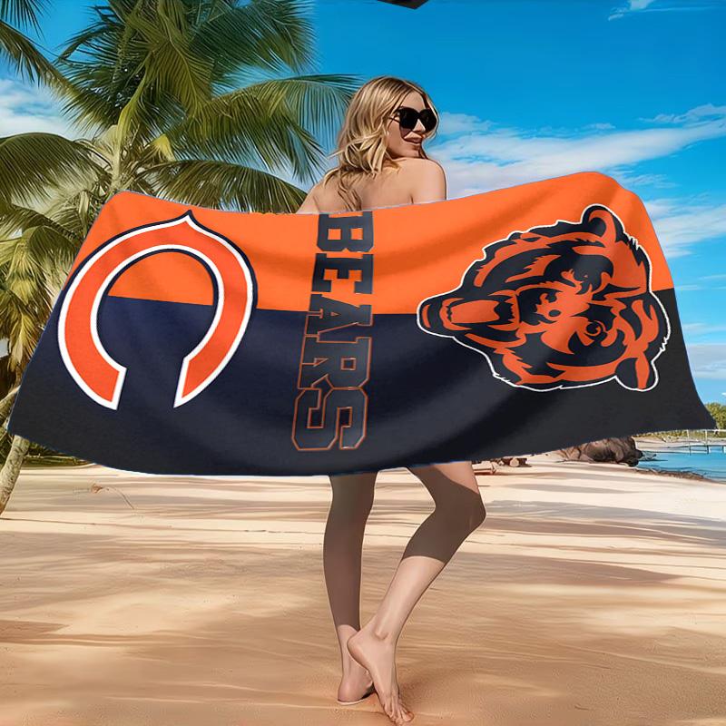 Chicago Bears  Beach Towel, Quick-drying, Easy to Care for, Suitable for Both Fitness and Beach Vacations,Sports Essential