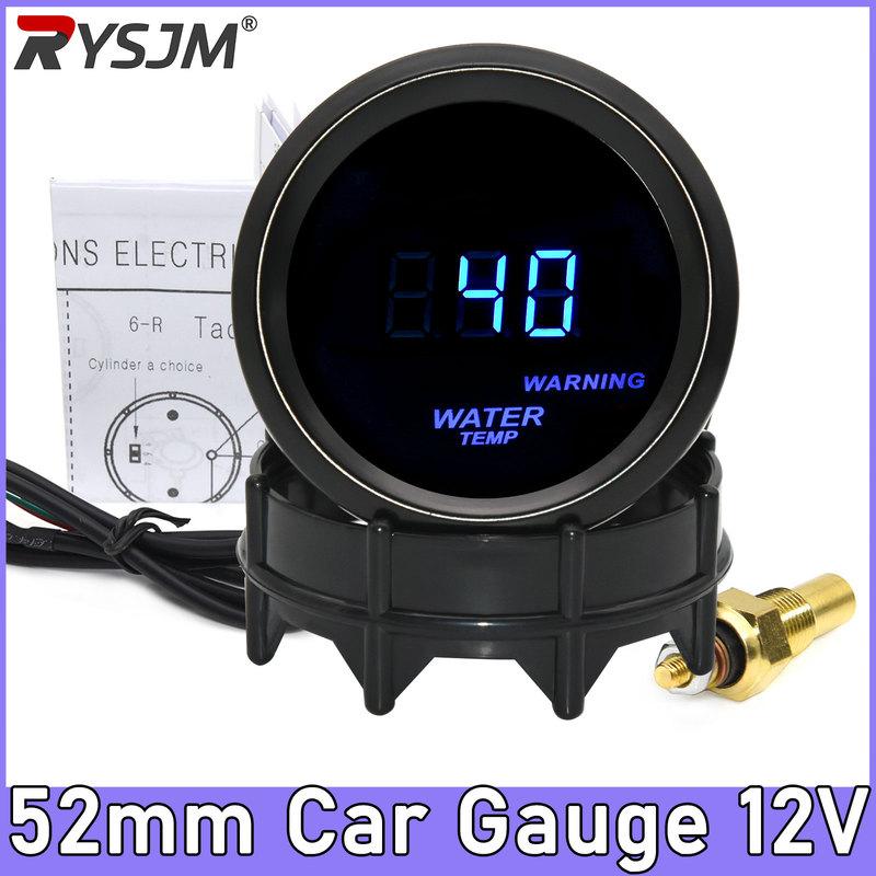 52mm Water Temperature Gauge 40-150 Celsius Water Temp Gauge Car Meter Sensor 1/8NPT 10mm for Gasoline Racing Car 12V Temp