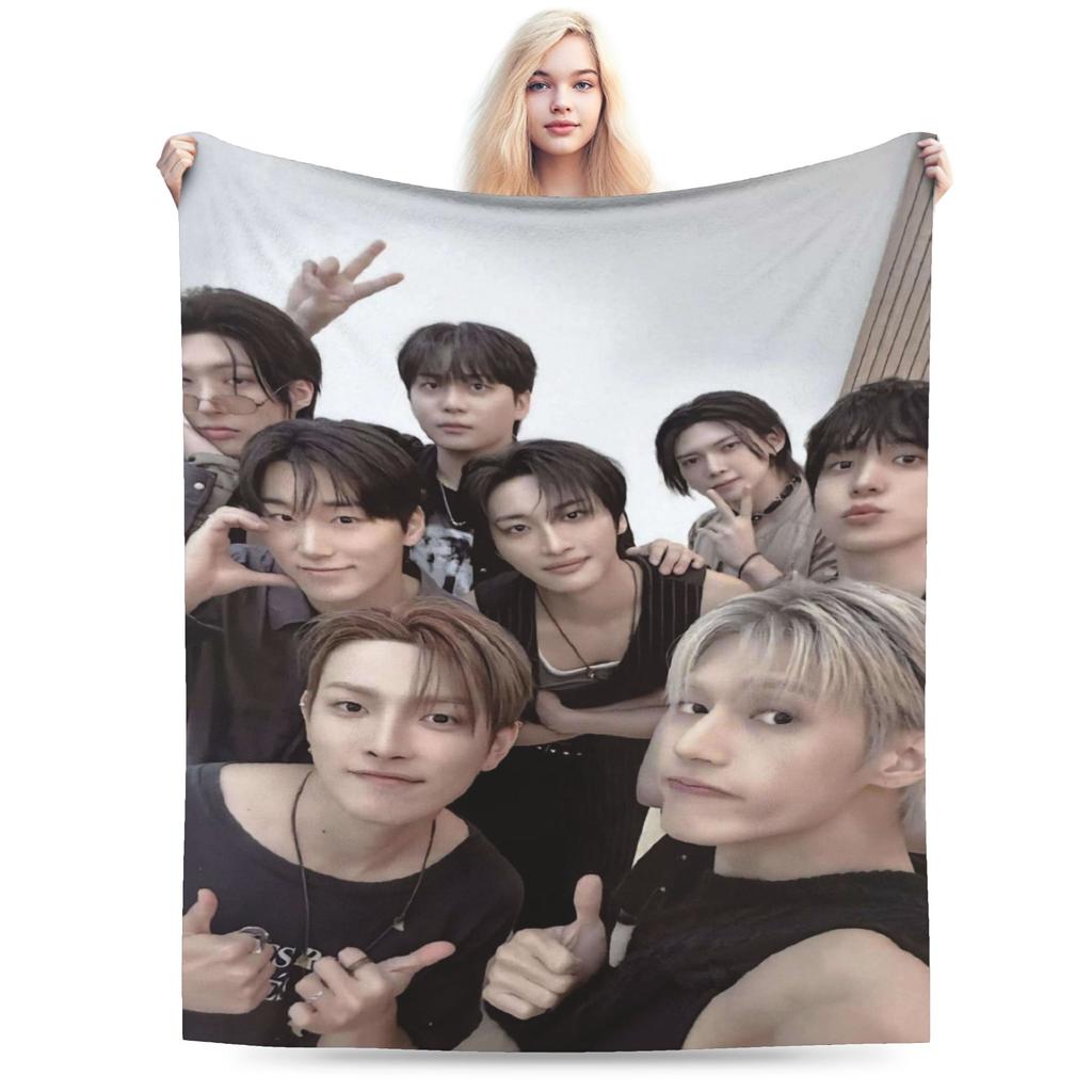 Kpop A-AteezS Blanket Soft Comfortable Plush Bedding Throws For Girls Boys Outdoor Flannel Bedspread Bed Cover