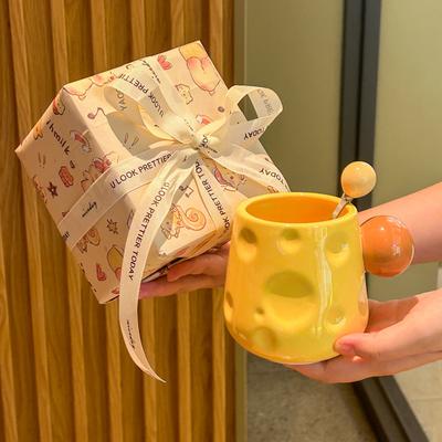Schattige kaas kaas mok handgemaakte cadeauverpakking hoogwaardige keramische beker voor meisje vriendin verjaardagscadeau