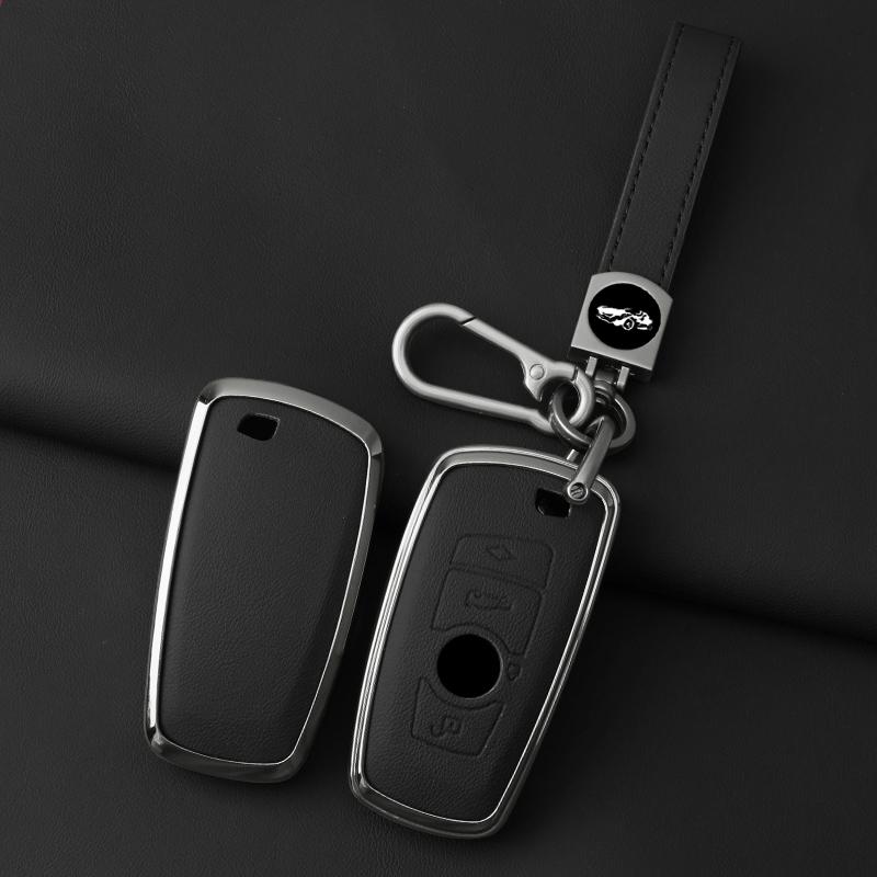 Metal Leather Car Key Case Cover For Bmw 1 3 5 7 Series X1 X3 X4 X5 F10 F15 F16 F20 F30 F18 F25 M3 M4 E34 Keychain Accessories