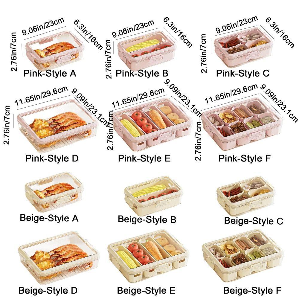 Clear Divided Serving Tray Plastic Seasoning Separator Box Portable Candy Organizer  for Home