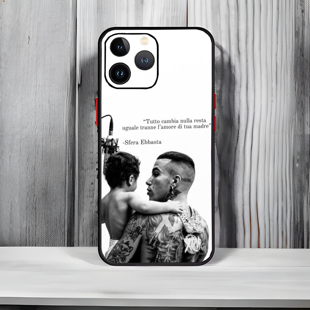 Singer S-Sfera Ebbasta Album Cover Phone Case Black Matte Thin Phone Case For iPhone17 16 15 14 13 ProMax