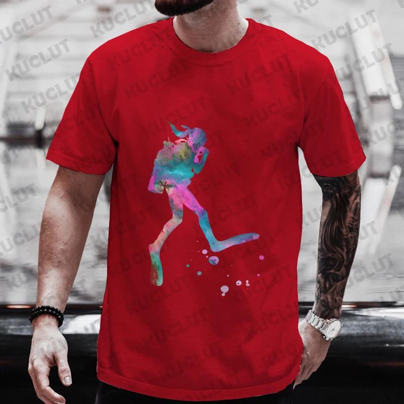 Diver 200 Bar Funny T Shirts Men Summer Harajuku Shirts Short Sleeve Streetwear Tops Oversized Clothing Scuba Diving Men Clothes