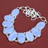 Blue Lace Agate Gemstone Necklace Handmade Jewelry 925 Sterling Silver Necklace Adjustable Chain Necklace Designer Jewelry Gifts for Mother