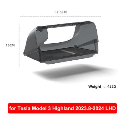 Para Tesla Model Y Juniper 2025 Model 3 Highland 2024 Caja de Almacenamiento Oculta Debajo de la Pantalla Funda Organizadora para la Consola Central Detrás de la Pantalla