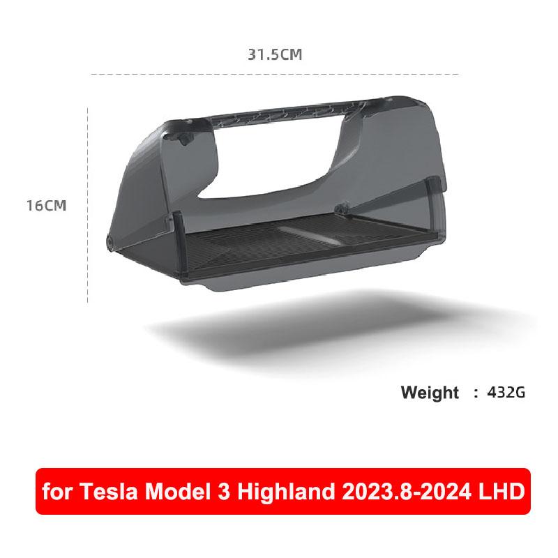 For Tesla Model Y Juniper 2025 Model 3 Highland 2024 Under-Screen Hidden Storage Box Behind Screen Center Console Organizer Case M3 Highland LHD