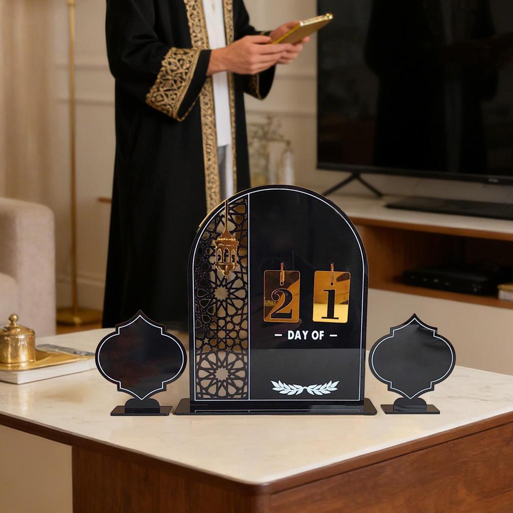 Ramadan Countdown Calendar Table Decoration Middle Eastern Festivals Countdown Decor Advent Acrylic Tabletop Decor