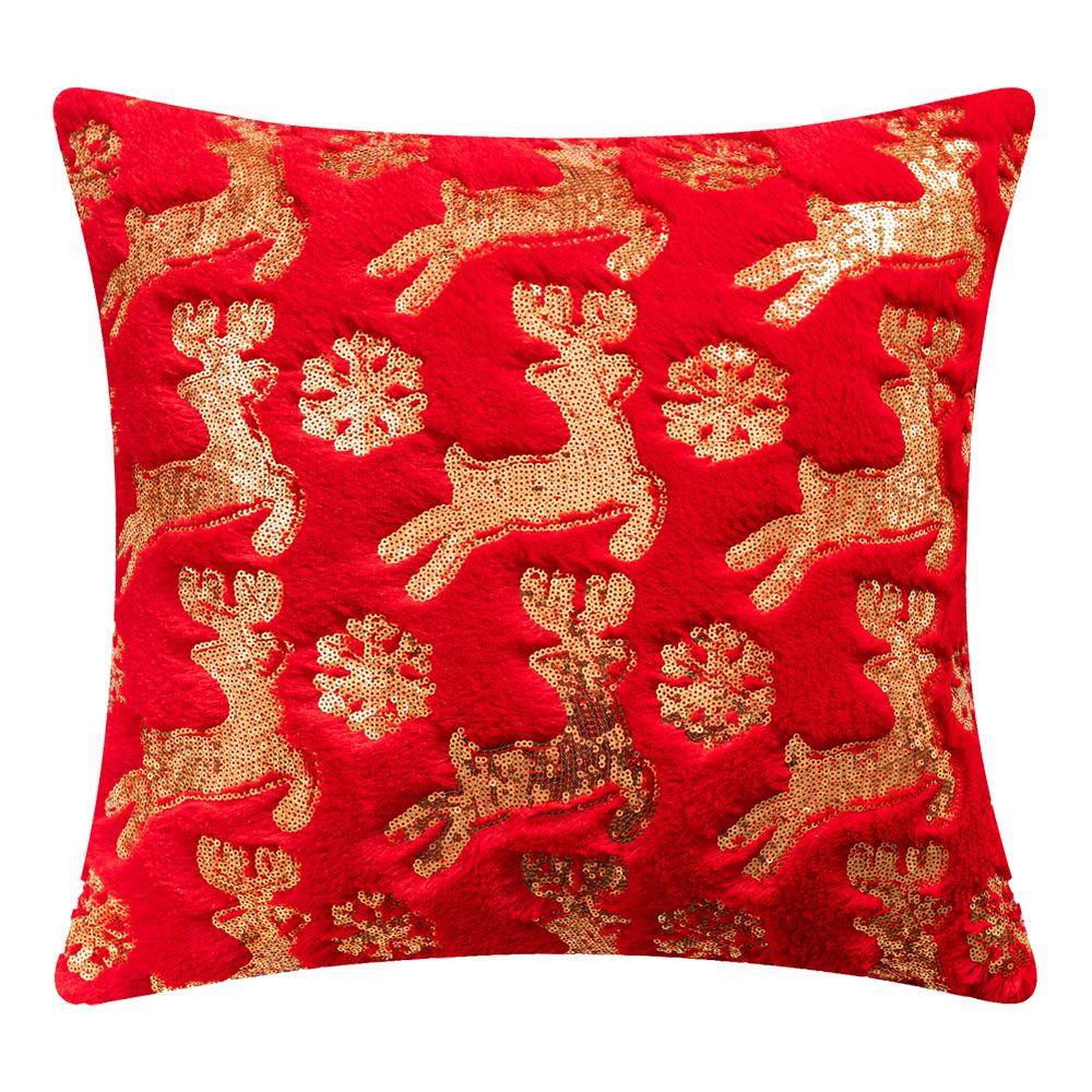 

Новая рождественская подушка с пайетками, плюшевая диванная подушка с американской праздничной вышивкой пайетками, наволочка с вышивкой пайетками 45 * 45cm without core