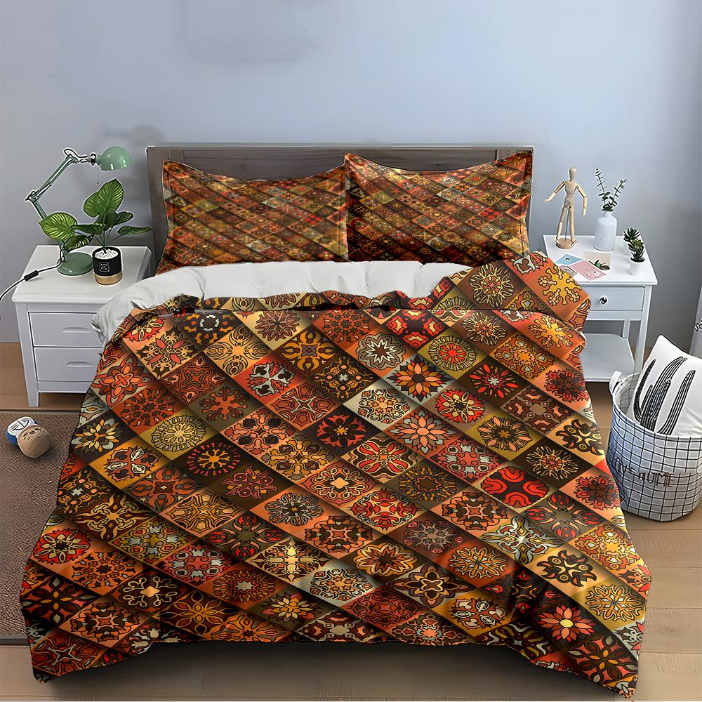 Geometric Mosaic Pattern Bedding Set Bedding set (1 duvet cover, 2 pillowcases, duvet not included)
