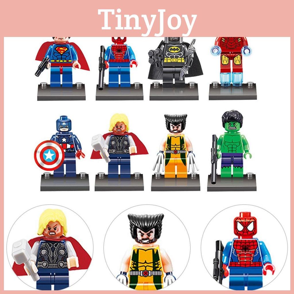 Hochwertiger ABS-Kunststoff Avengers Superhelden Bausteine 8 Verschiedene Charaktere In Einem Set