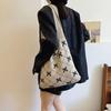 Soft Bow Knitting Shoulder Bag Sweet Casual Woven Handbag Elegant Beach Bag  Vacation