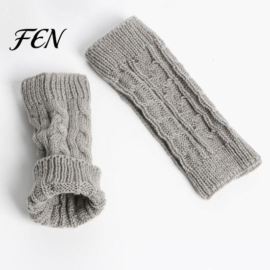 Flexible Winter Hand Warmers Women Ribbed Wrist Arm Warmers, Stretchy Cable Knitted Fingerless Gloves, Gloves Soft Warm Mitten, Half Finger