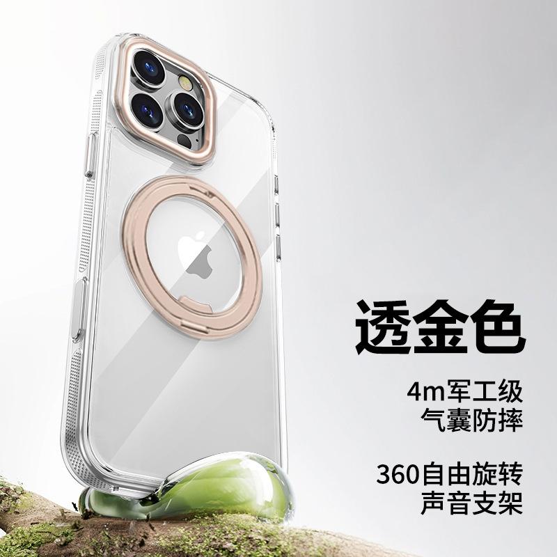 Applicable to iPhone16 Pro mobile phone case, gear 360 magnetic suction bracket, Apple 18 mobile phone case with AI touch button.