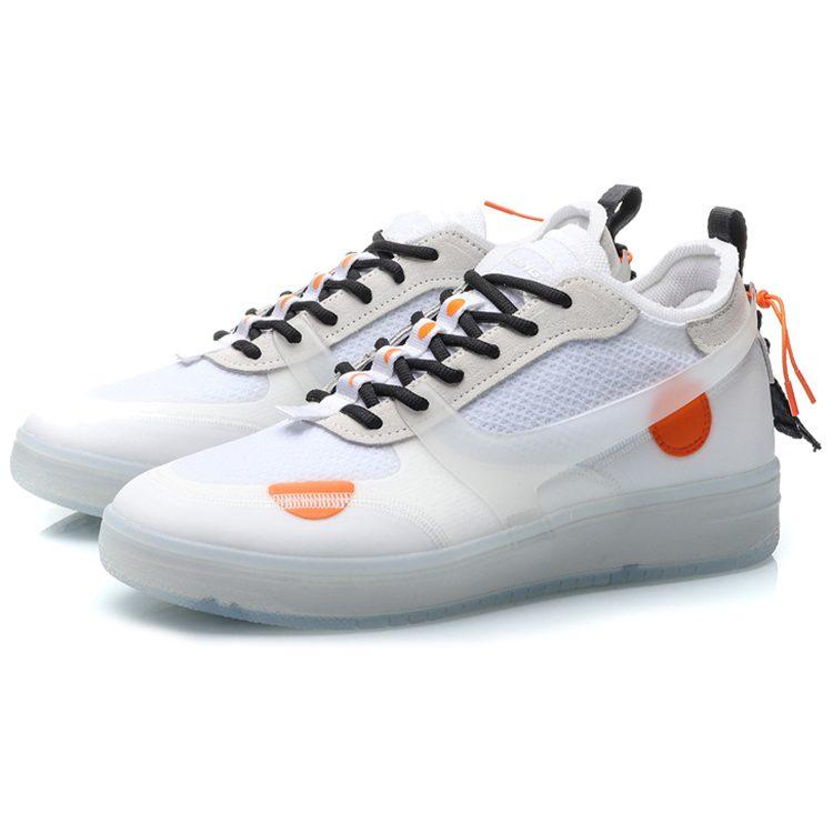 Li Ning CF COUNTERFLOW Tracing Slip Resistant, Abrasion Resistant, Lightweight Low top Skateboard Shoes Men's White AGCP293-1
