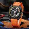 Square Dial Automatic Tourbillon Watch for Men Mechanical Skeleton Tourbillon Mens Watches Rubber Strap Top Brand Luxury