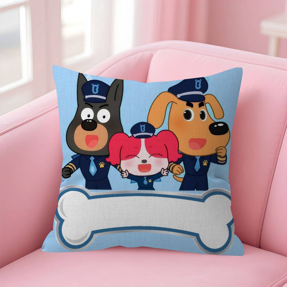 Cartoon S-Veiligheid Sheriff L-Labrador Gepersonaliseerde Kussensloop Kinderkamer Wilde Feest Decor Kussensloop Kinder Verjaardag Douche Cadeau