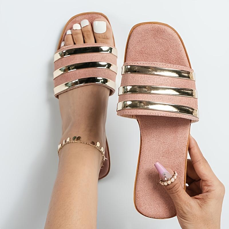 Comfort Flat Slippers, Women's Summer Slide Sandals