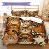 Civet cat Pattern Bedding Quilt Set Quilt Cover Pillowcase Home Decoration Birthday Gift (1 * duvet cover + 2 * pillowcase, without core)