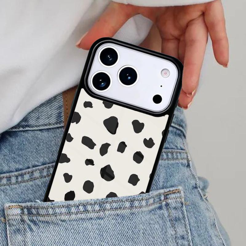 Cow Print Pattern Phone Case for iPhone 16e 15 14 13 12 17 Pro Max Plus Air 17pro Cover Coque