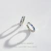 "Tears of the Glacier" Zirconia Hoop Earrings: Elegant Cool Blue Geometric Studs for Women