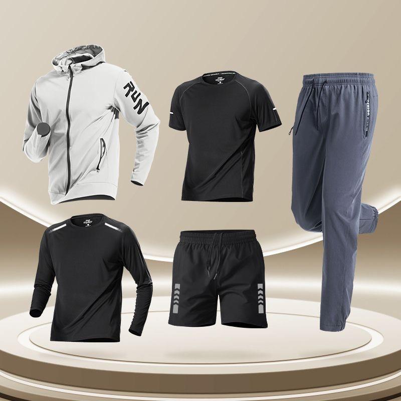 Tuta Sportiva da Uomo Asciugatura Rapida Set per Corsa Palestra Allenamento Vestibilità Larga Abbigliamento Sportivo per Allenamento all'Aperto