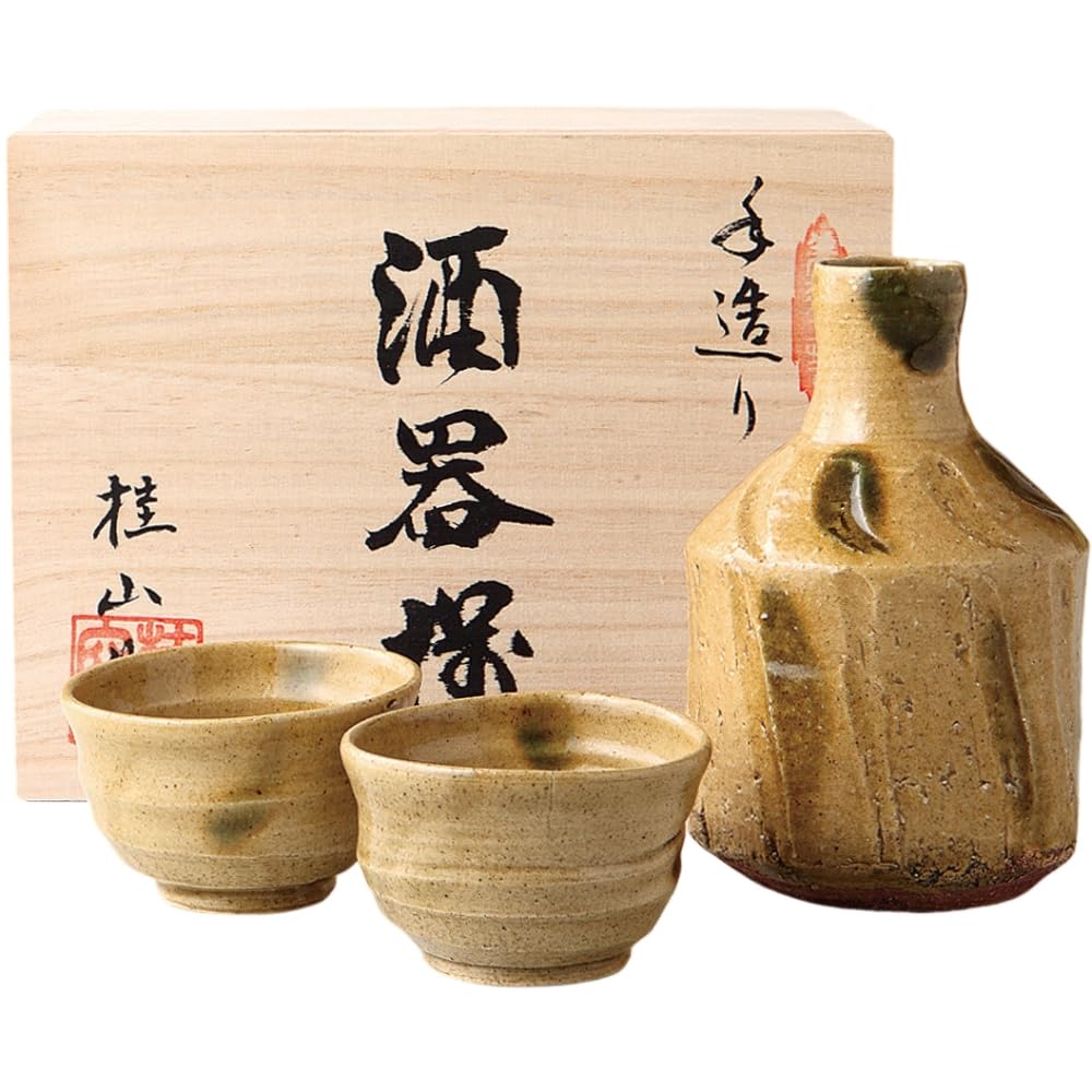 

Sake x x Handcrafted by Yellow Seto Sake Mino Made in Japan Ale-net Set, W6.8 D6.8 H4.8cm, Keizan, Set, Ware,