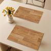4/6pcs Light Luxury Wood Grain Texture Linen Placemat Waterproof Oil Resistant Easy to Clean Dining Table Decoration