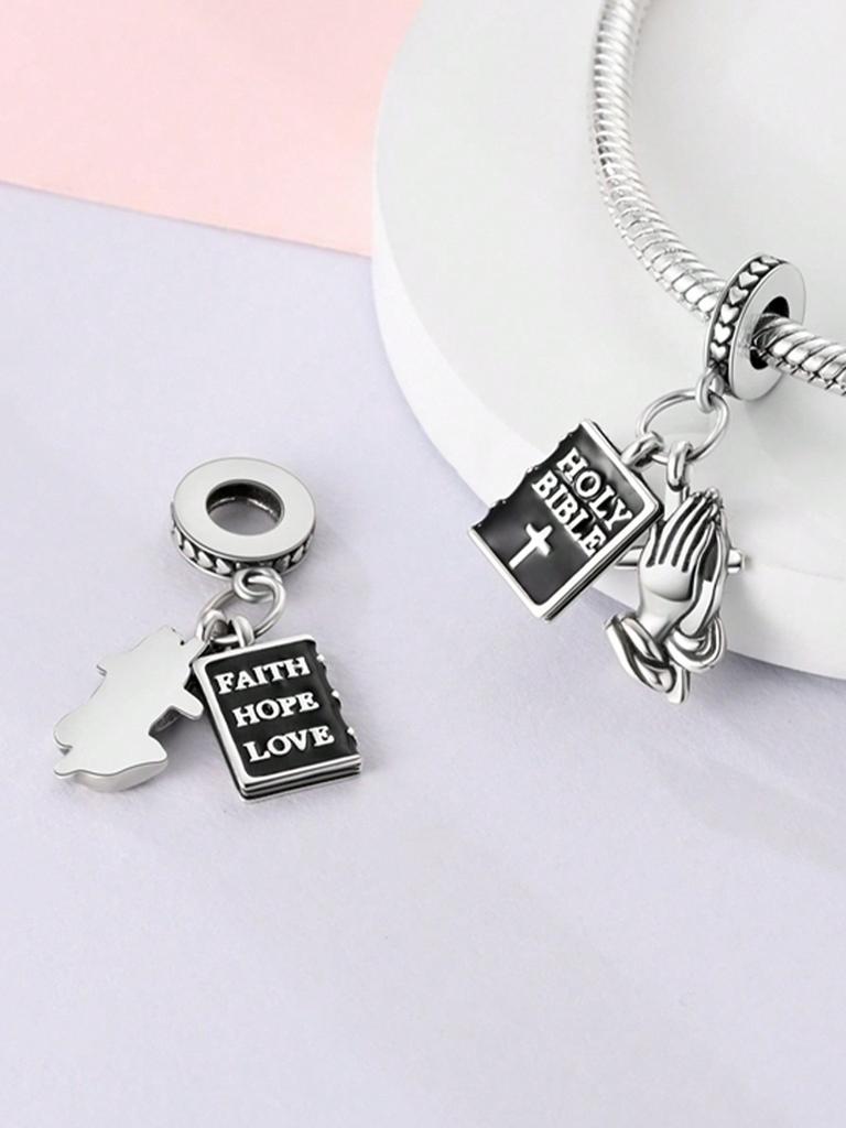 Charms Plata Copper Colors Compass Of Our Lady Of The Moon Beads Pendant For Original Bracelet For Women Diy Jewelry Love Gift