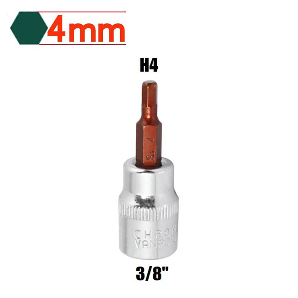 1pcs 3/8 Square Drive Socket Wrench Hex Screwdriver Bits H3 H4 H5 H6 H8 H10 Hexagon Ratchet Wrench Bit Socket Tool