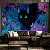 Black Cat Wall Tapestry Aesthetic Wall Hanging Printed Fabric Blanket Decorative Tapestries for Bedroom Living Room Home Decor