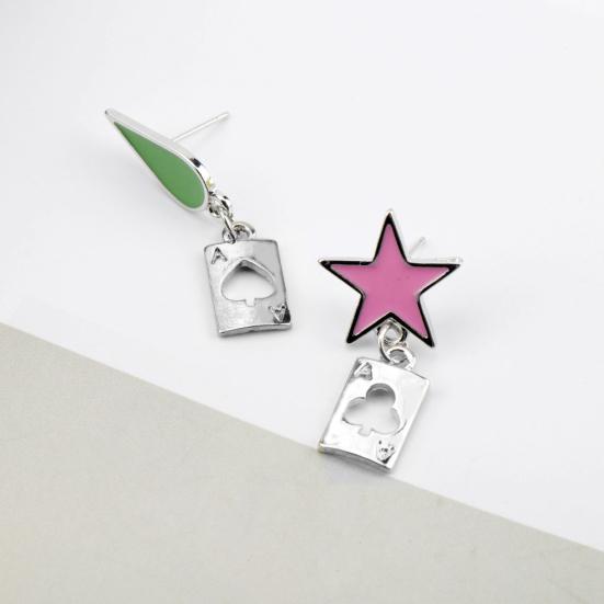 Hunter Anime Cosplay Poker Joker Ear Stud Earring for Hisoka Jewelry Accessories