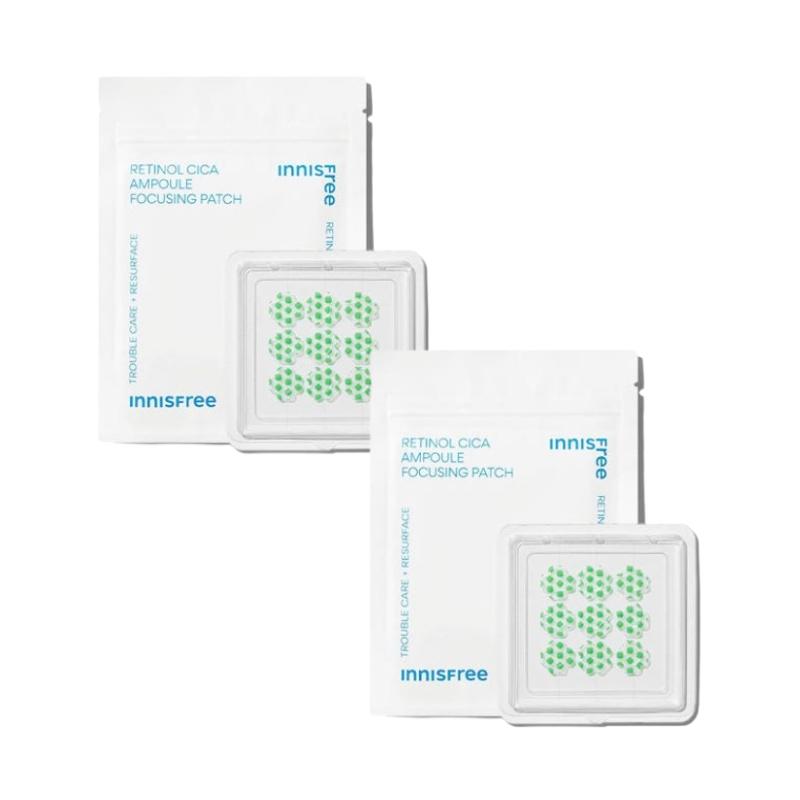 Innisfree Retinol Cica Ampoule Focusing Patch (1ea / 9 patches) | Spot Care Micro-Needle Pimple Patch | Korean K-Beauty Retinol & Cica Blemish Patch