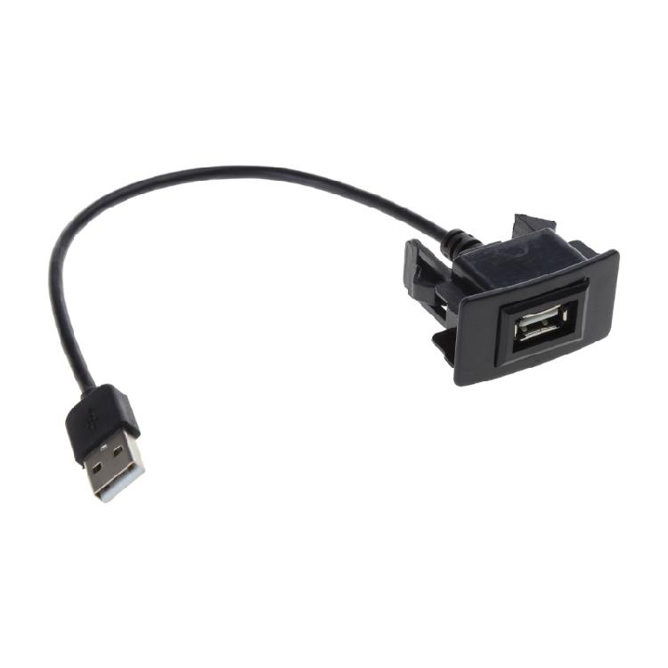 USB Dashboard Mount USB Socket 2.0 Port Panel Extension Cable Adapter