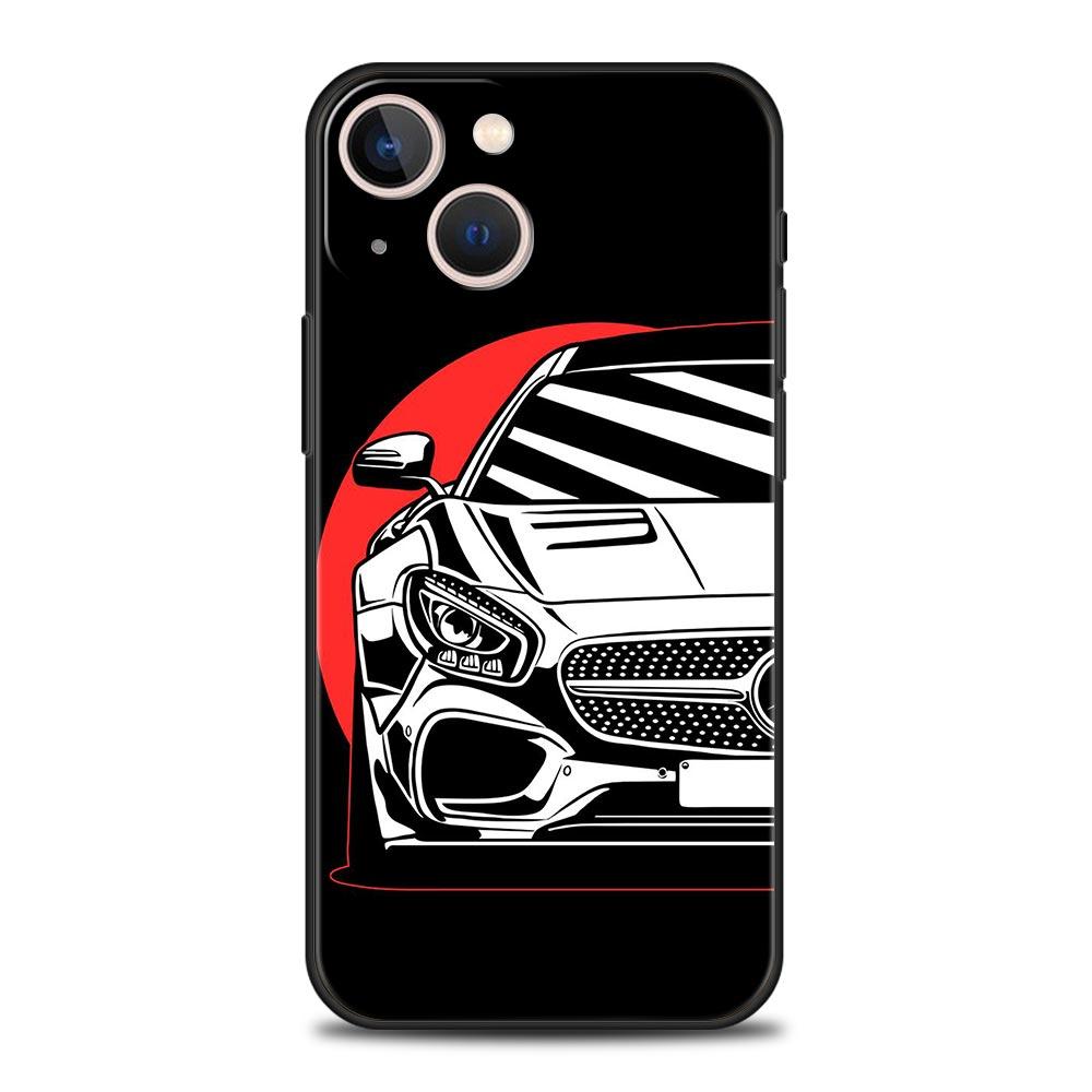 JDM Tokyo drift Sports Car Lamp For iPhone 11 12 13 15 14 Pro Max Phone Case X XR XS 7 8 Plus SE 2020 Luxury Soft Cover Funda