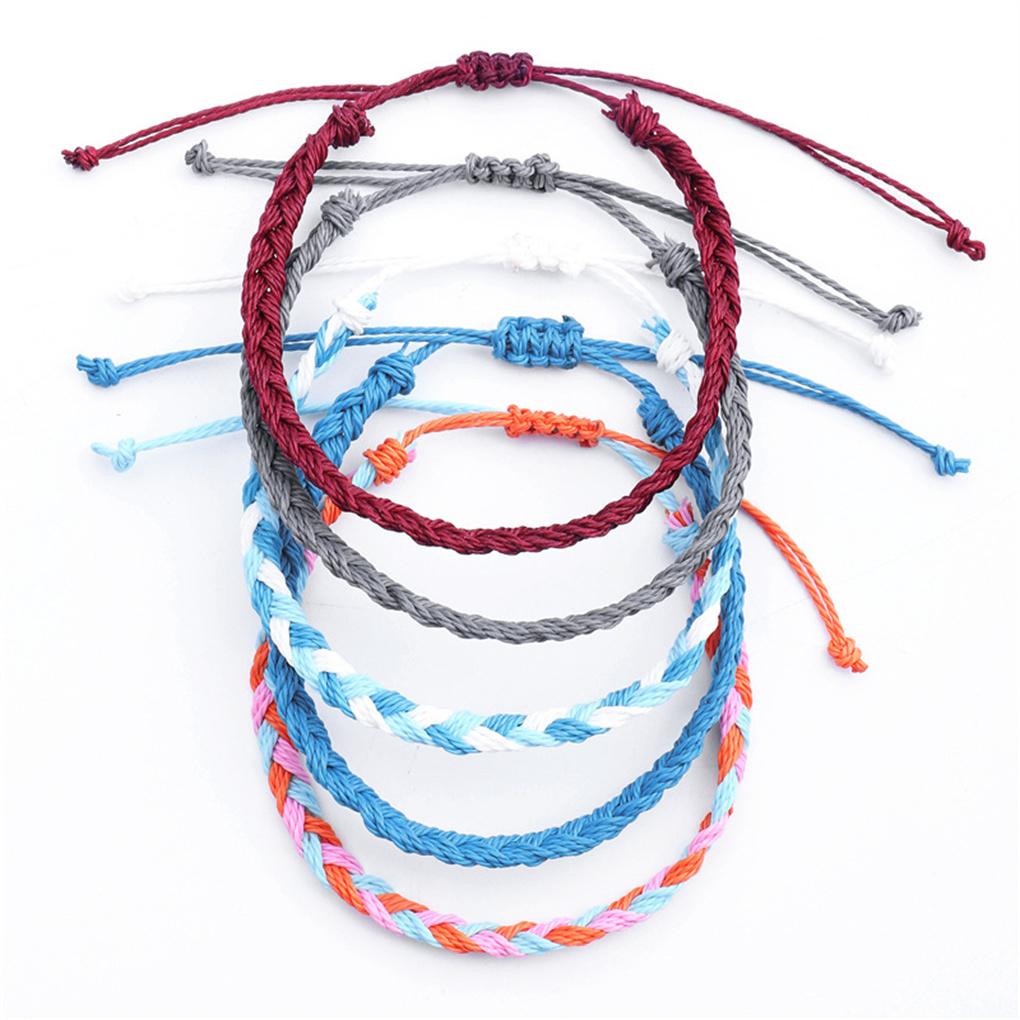 Braided Bracelet Jewelry Accessory Hand Decoration Thread Adorn Dressing Colorful Gift Waxed Wristband Girls Bracelets Birthday