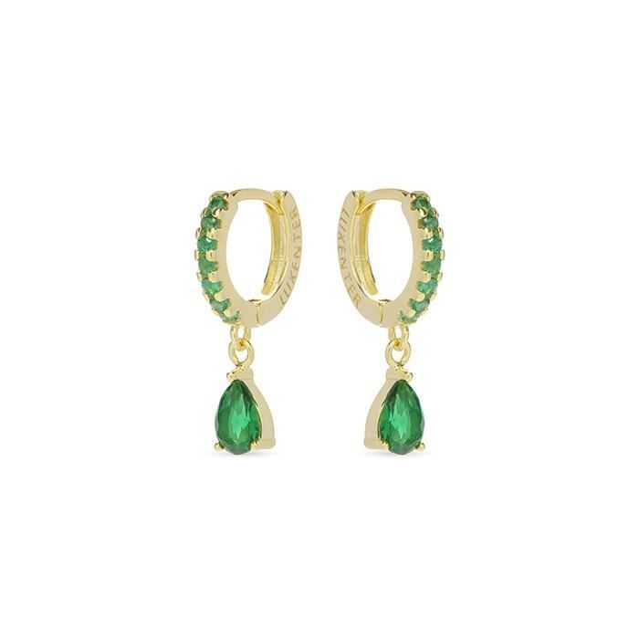 Boucles d'oreilles - LUXENTER - Intheon - Argent 925 - Plaqué or jaune 18 carats - Multicolore