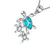 Opal Cute Exquisite Opal Turtle Necklace Earrings Three-piece Accessories