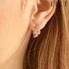 14K Luxury Round Cubic One-Touch Earrings (Gold Pin) ELGPEE401