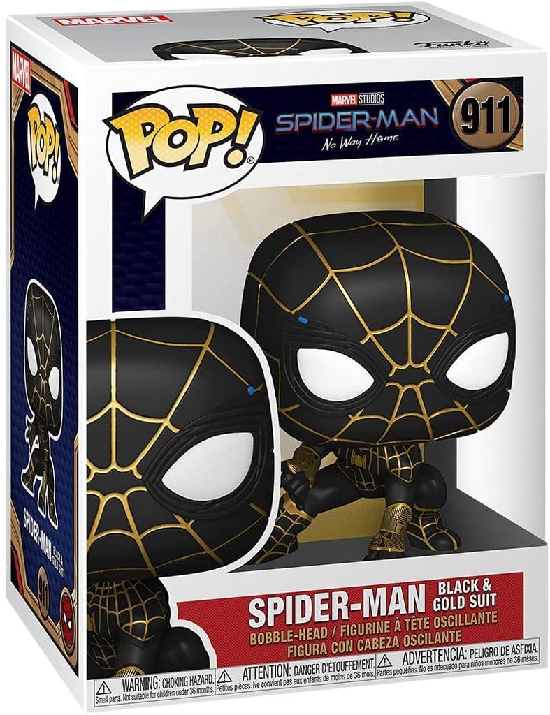 Funko Pop! Spider-Man No Way Home Black and Gold Suit #911 (Vinyl Figure, Bobble-Head)