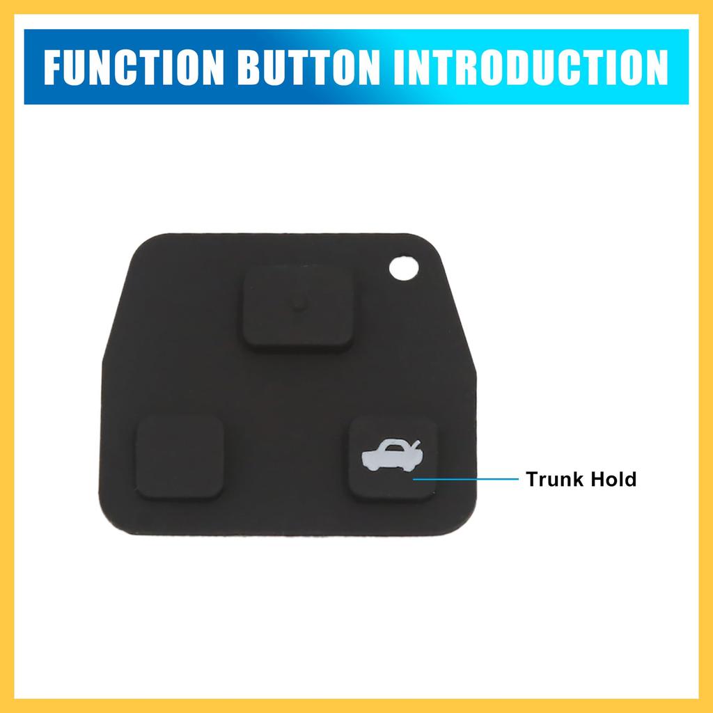 REPAIROCK Remote Key Button 3 Car Remote Key Rubber Compatible with Toyota Car Replacement Part Pad, Buttons, Pad, Avensis, Corolla, Lexus, Rav4,