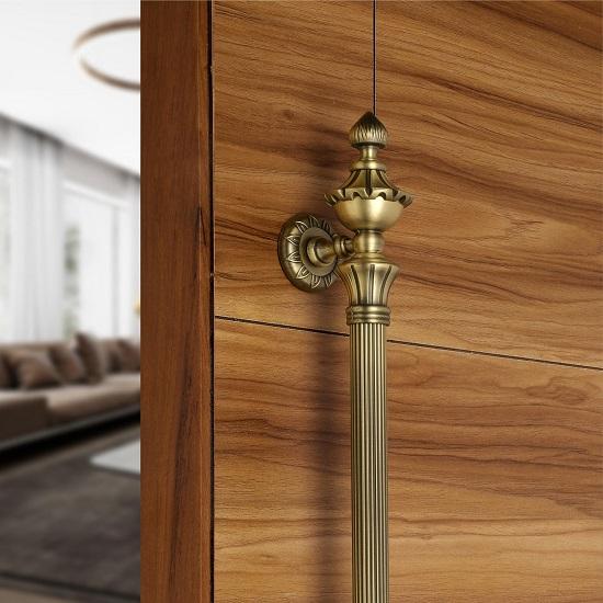 Lotus Türgriffe für Haustür Haustürgriff Türgriff Zinklegierung (Packung mit 1) Antik-Finish