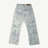 FlowStreet Fashion Cupid Angel Wide Leg Jeans Graphic Y2k Retro Washed Jeans Print High Waist Loose Men Women Versatile Hip Hop Streetwear