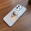 Luxury Bling Rhinestone Heart Ring Bracket Clear Phone Case for OPPO Reno14 F 5G Stand Cover