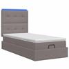 Ottoman Bed with Mattress and LED Taupe 80 X 200 Cm Fabric