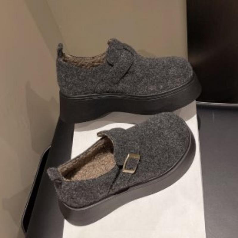 Thick-soled heightening women's autumn and winter new casual versatile velvet cotton shoes women