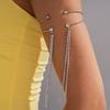 Double Layer Upper Arm Cuff Tassel Fringe Armlet Fashion Jewelry Crystal Armband  Party