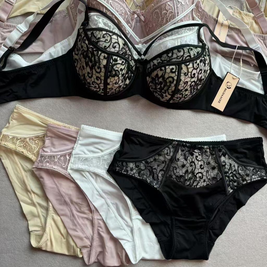 European and American Push-up Bra Set with Large Breasts To Make Them Look Smaller and Prevent Them From Expanding Outwards.